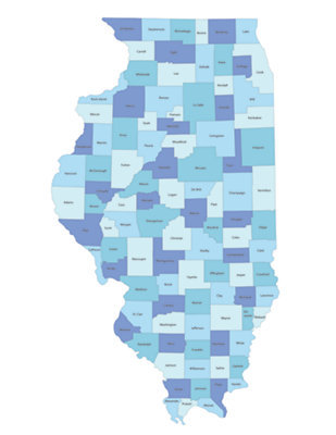 Illinois map with counties