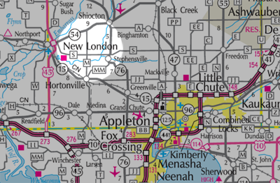 New London on a map
