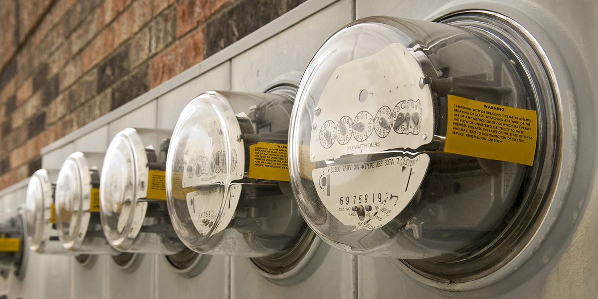 A row of submeters