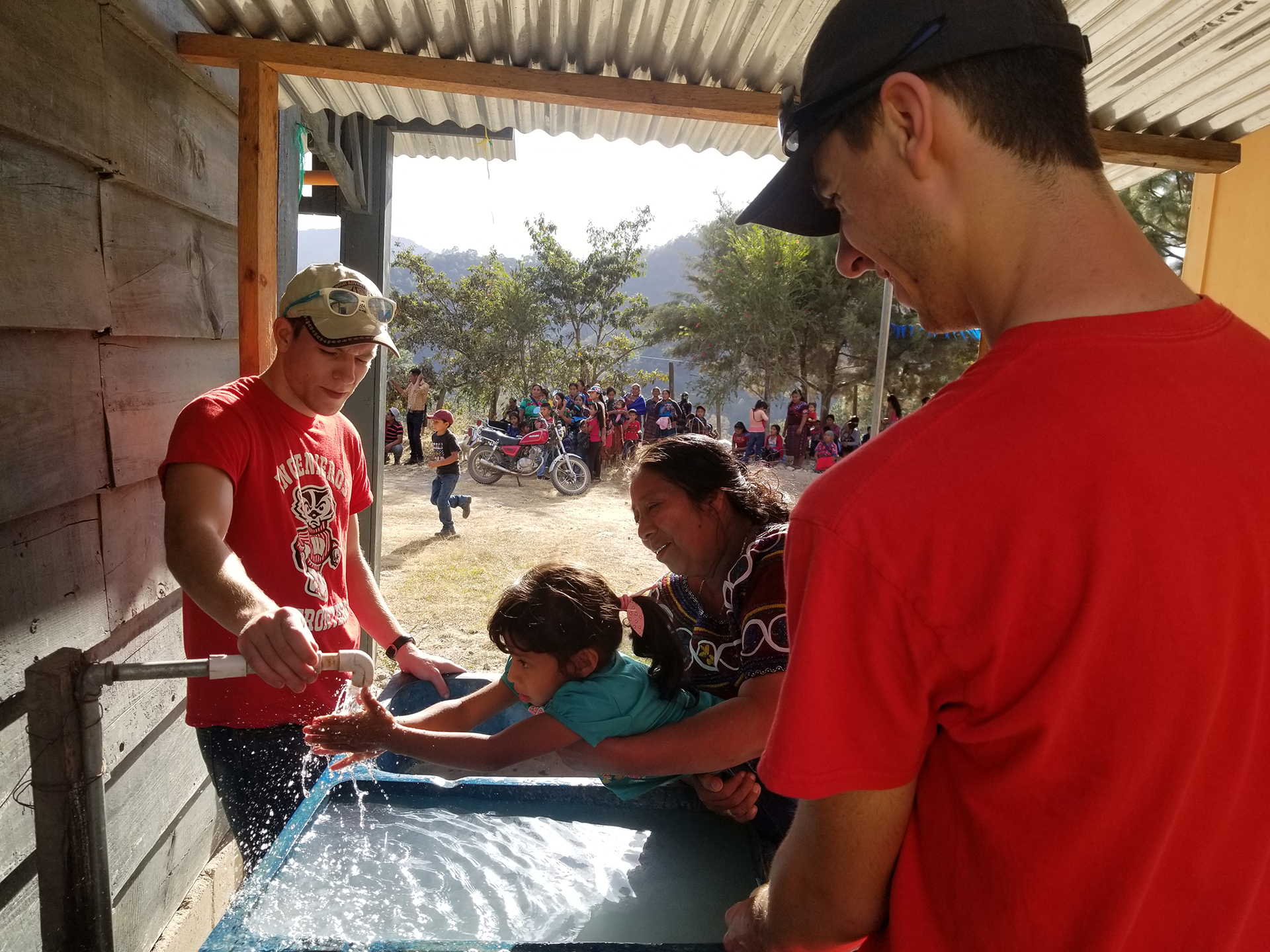 Zapote residents enjoying clean water