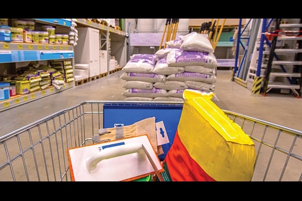 shopping cart of building supplies