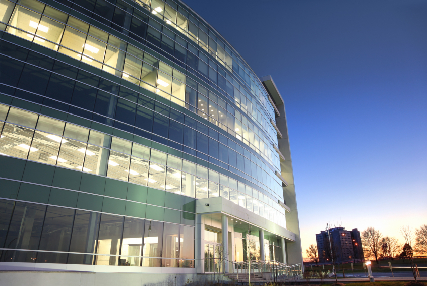 curved glass building