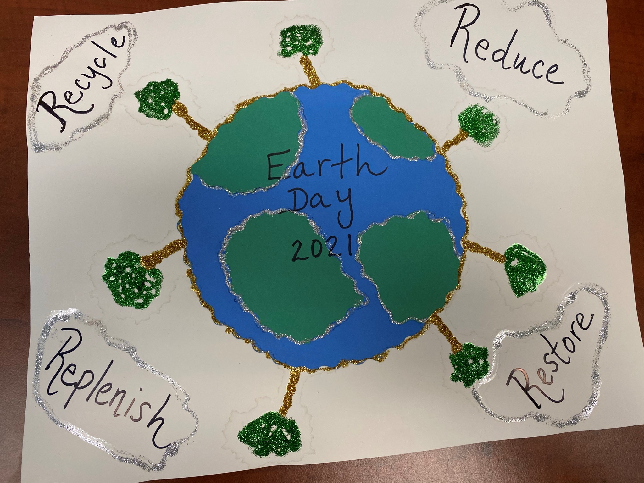 A handmade Earth Day poster
