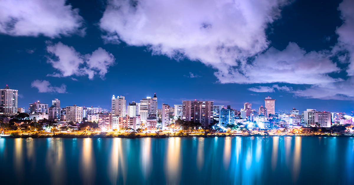 San Juan, Puerto Rico skyline at night