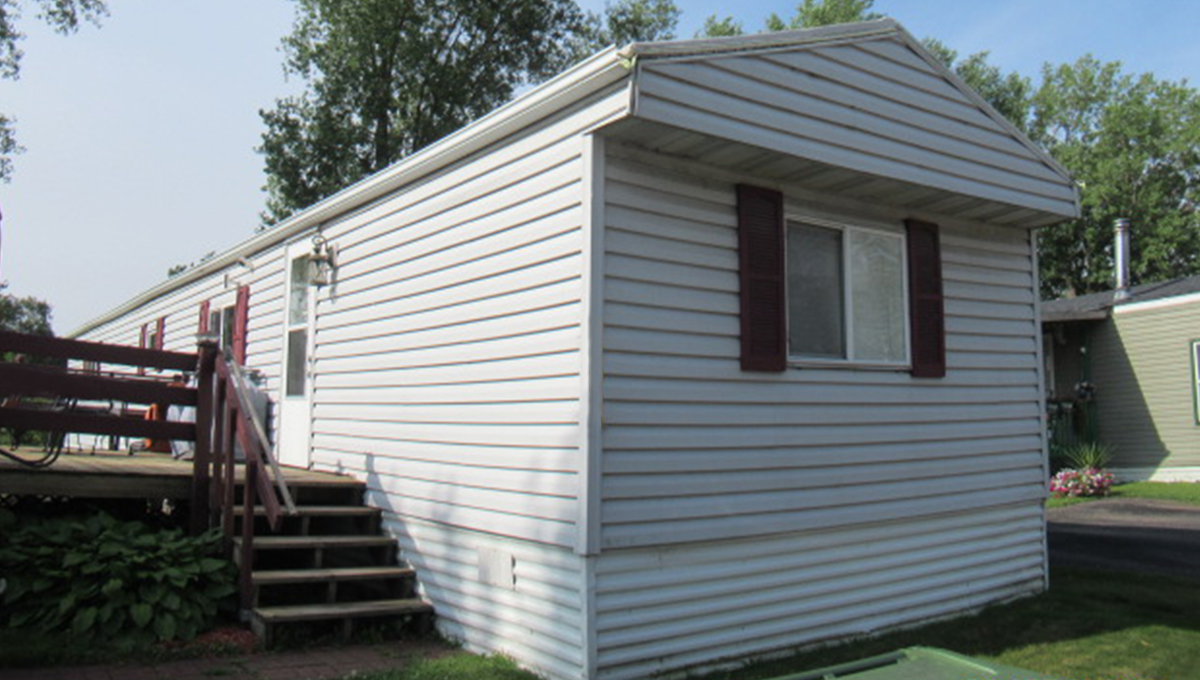Exterior of a manufactured home