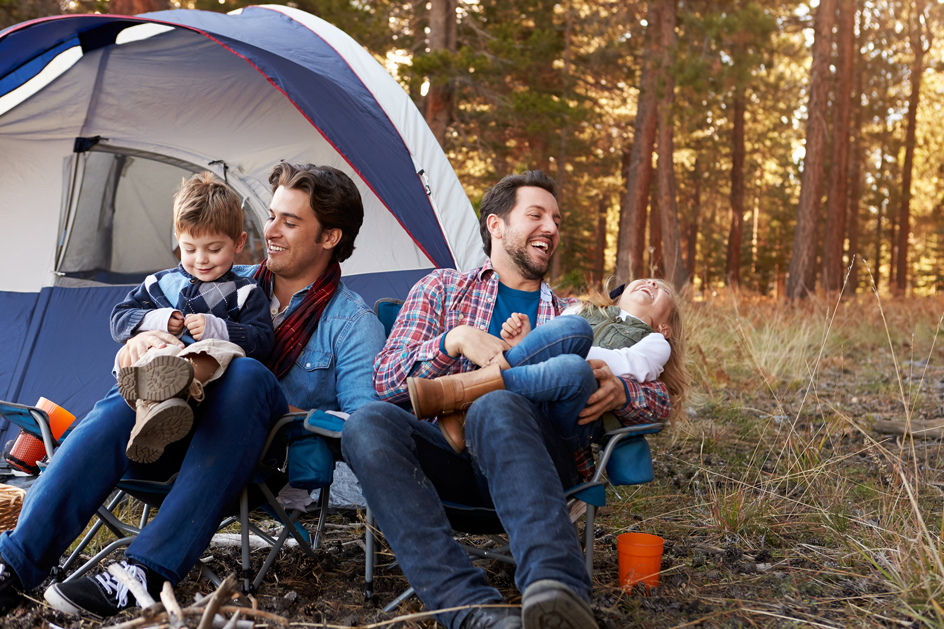A family camping