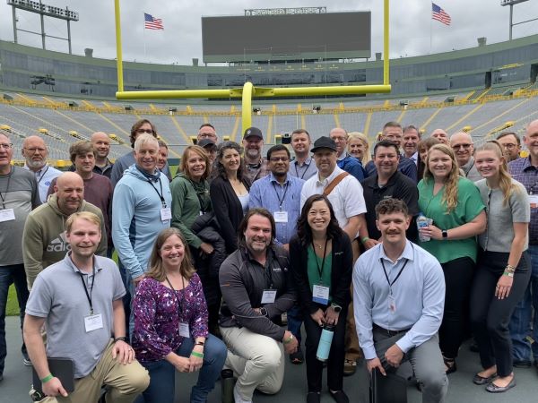 group of attendees at Lambeau Field