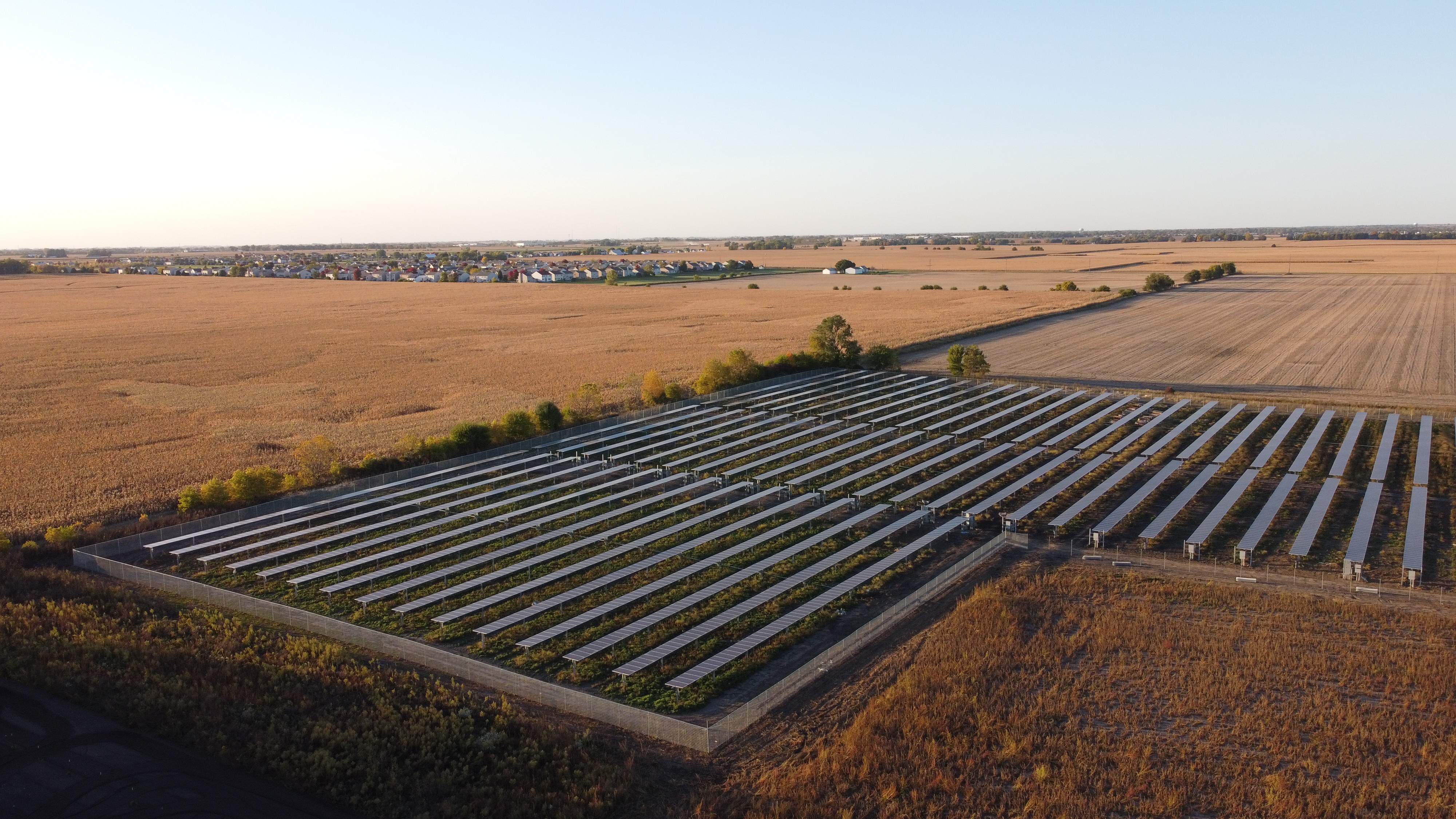 Solar panels in a rural area