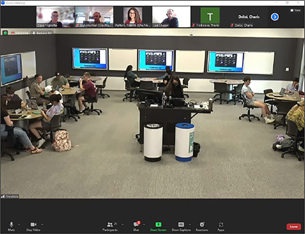 Slipstream staff observe students using Sketchbox in the classroom at Texas A&M University.