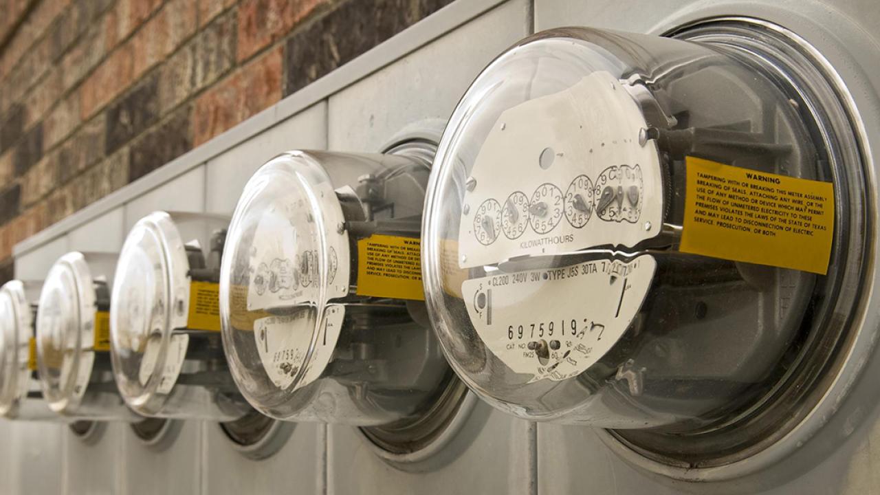 A row of submeters