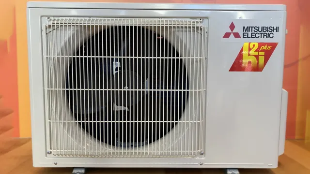 A Mitsubishi air-source heat pump