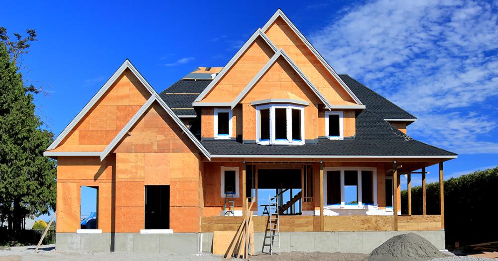 Exterior of a home under construction