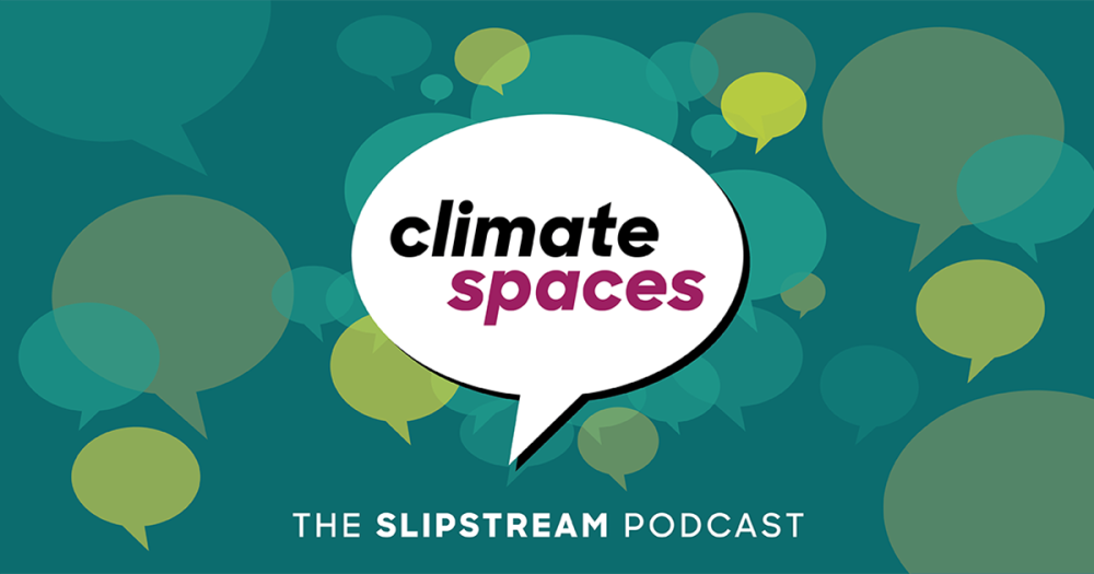 Logo for Climate Spaces, Slipstream's podcast