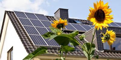 solar panels on roof