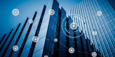 building with wireless communication network