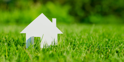 paper house in grass