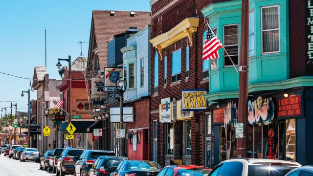 A colorful shot of Kinnickinnic Street in Milwaukee, Wisconsin