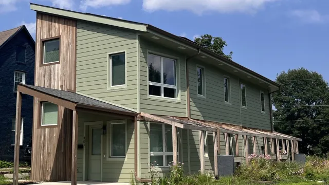 Exterior of the Alley House under construction
